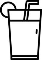 A drink with a straw and a lemon in it vector