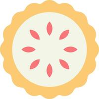 A round pie with a flower design on it vector