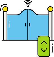 An open door with a wifi symbol on it vector