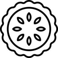 A black and white image of a round cake vector