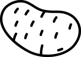 A black and white drawing of a peanut vector