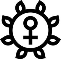 A symbol of a female symbol with leaves vector