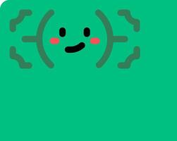 A green square with a smiley face on it vector