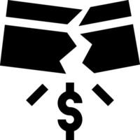A broken credit card and dollar sign vector