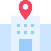 A building with a map pin on it vector