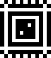 A square pixel art icon with a square in the middle vector