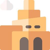 An illustration of a building with a cloud in the sky vector
