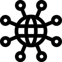 A globe with many circles around it vector