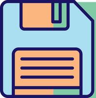 A floppy disk icon with a file on it vector
