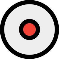 A red circle with a black and white background vector