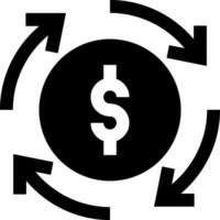 A dollar sign in a circle surrounded by arrows vector