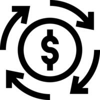 A dollar sign in a circle surrounded by arrows vector