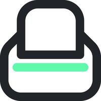 A printer icon with green and black lines vector