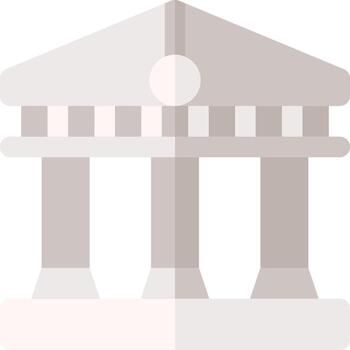 A building with columns and pillars on a white background vector