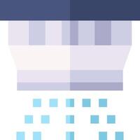 A blue and white icon of a shower head vector