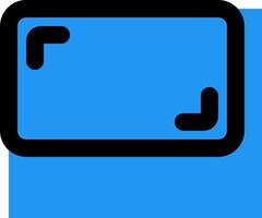 A blue square with a black rectangle in the middle vector