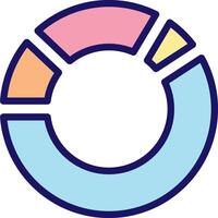 A colorful circle with a pie chart inside vector