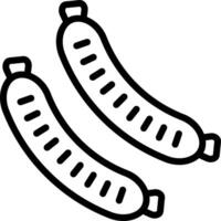 Two sausages on a white background vector