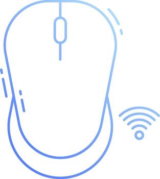 A wireless mouse is connected to a wifi signal vector