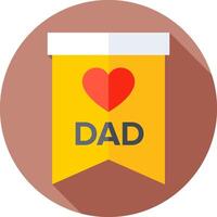 A yellow ribbon with the word dad on it vector