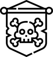 A skull and crossbones on a shield vector