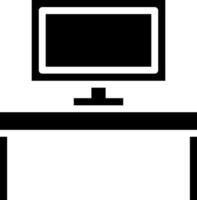 Computer desk icon vector