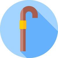 A long stick with a handle in a flat design vector