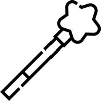 A black and white drawing of a wand vector