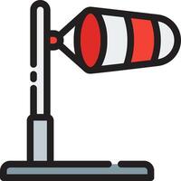 A red and white windmill on a stand vector