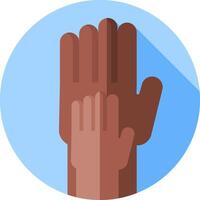 A hand with a child's hand on it vector
