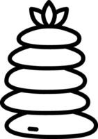 A black and white drawing of a stack of stones vector