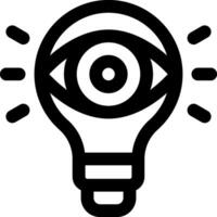 An eye in a light bulb icon vector