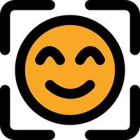 A smiley face icon with a black border vector