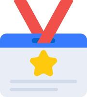 A badge with a star and a ribbon vector