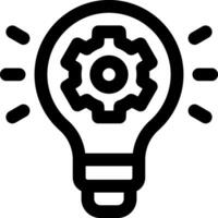 A light bulb with gears inside it vector