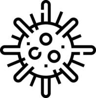 A black and white icon of a virus vector