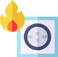 A fire and a button on a white background vector