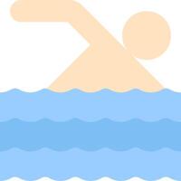 A swimmer in the water with a blue background vector