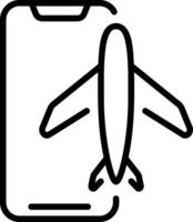 Airplane icon on a smartphone vector