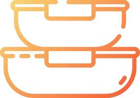 A stack of two containers with a yellow background vector