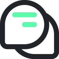 A green speech bubble icon on a white background vector