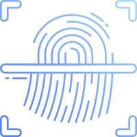 A fingerprint icon with a line around it vector