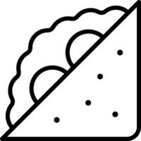 A black and white image of a taco vector