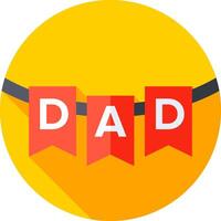 A flat icon of a dad with a red ribbon vector
