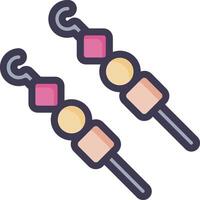 Two skewers with different colored beads on them vector