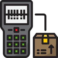 A phone and a box with a barcode vector