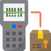 A mobile phone and a box with a barcode vector