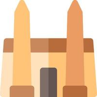 An icon of a building with two towers vector