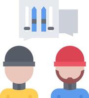 Two people with ski poles and a speech bubble vector