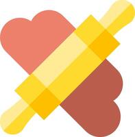 A rolling pin icon with a heart shape vector